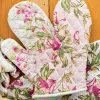 Sweet Pea Patchwork Oven Mitt Set of 2 - Rose