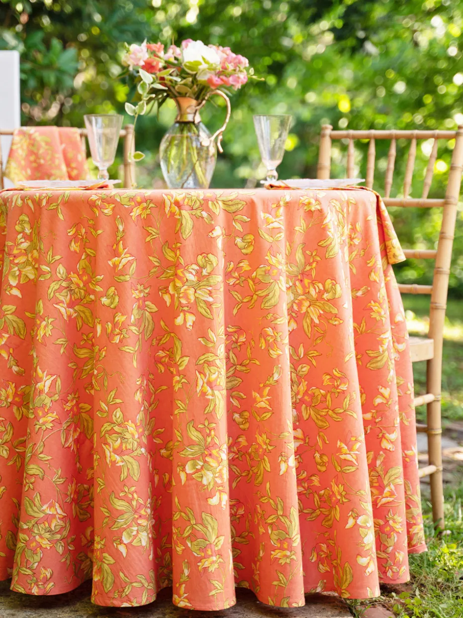 Sweet Pea Round Cloth - Coral