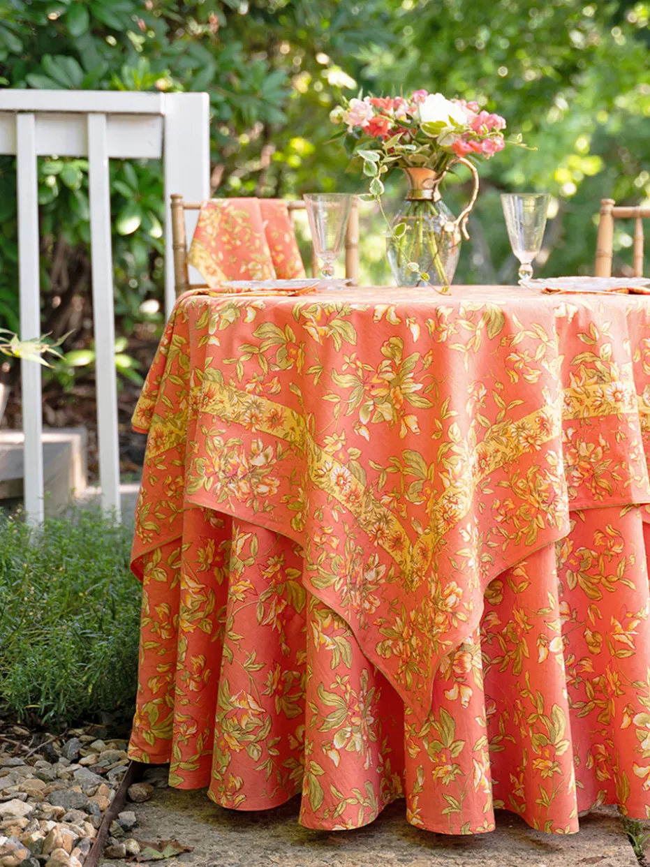 Sweet Pea Round Cloth - Coral