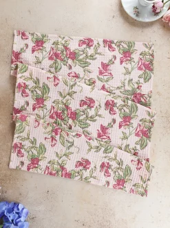 Sweet Pea Ruffle Tea Towel Set of 2 - Rose