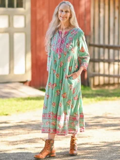 Tallulah Peasant Dress - Aqua