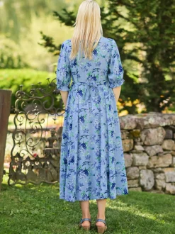 Valley of Flowers Dress - Sky Blue