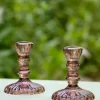 Vintage Candlestick Holder Set of 2 - Amethyst