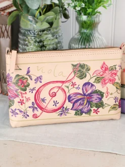 Violets Leather Pouch - Multi