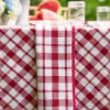 Watermelon Plaid Napkin Set of 4 - Red Natural