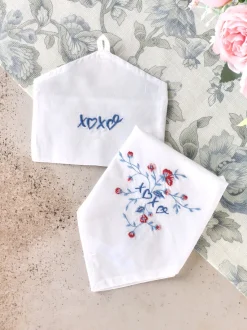 XOXO Embroidered Envelope Hankie