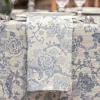 Zen Garden Linen Napkin Set of 4 - White Blue